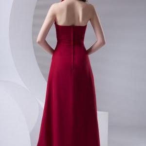 Custom Made Long Bridesmaid Dress - Top Halter..