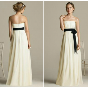 Strapless Bridesmaid Dress With Sash - Full Length..