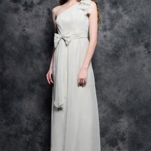 Custom Tailored A Line Full Length Chiffon Dress..