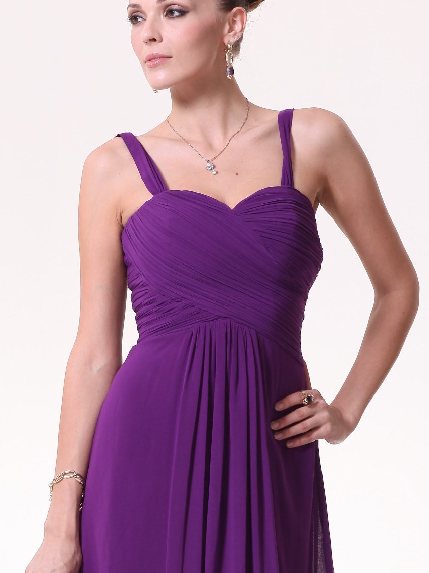Eggplant Knee Length Dress