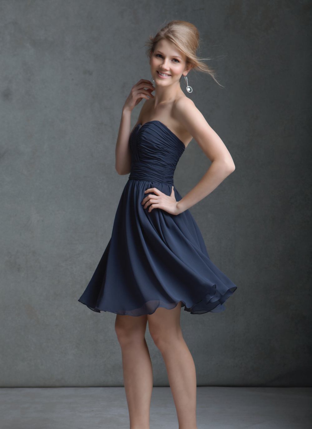 bridesmaid dresses high low hemline Lace Cold Shoulder Hi Low Wedding Dress for Outdoor main image 1